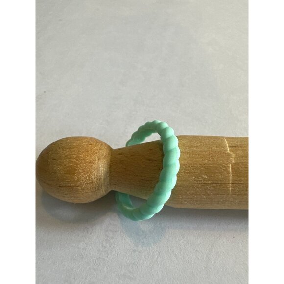 Enso Silicone Ring Unisex Size 6 Aqua Blue Rope Ring Comfortable Flexible Trendy - Picture 2 of 3